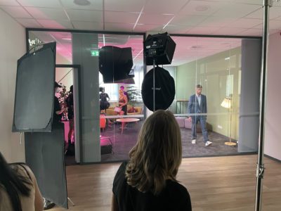Dreharbeiten in den Büroräumen von Leipzig Media
